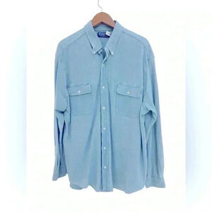 Polo Ralph Lauren Men’s Indigo Knit Chambray Workshirt Size 2XL